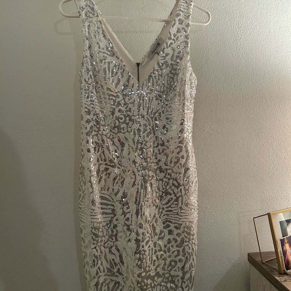 Elegant Silver Sequin Dress